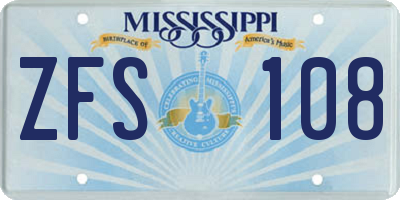 MS license plate ZFS108