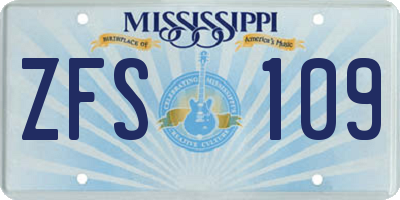 MS license plate ZFS109