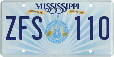 MS license plate ZFS110