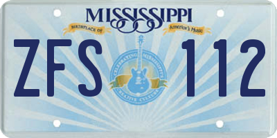 MS license plate ZFS112