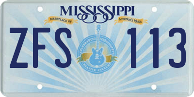MS license plate ZFS113