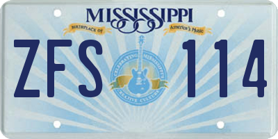 MS license plate ZFS114