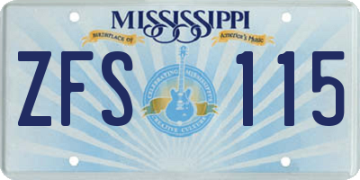 MS license plate ZFS115