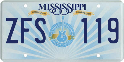 MS license plate ZFS119