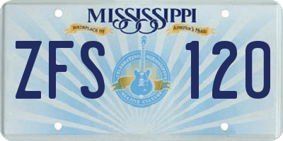 MS license plate ZFS120