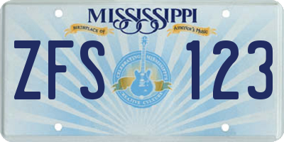 MS license plate ZFS123