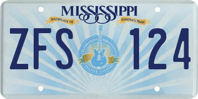 MS license plate ZFS124