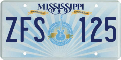 MS license plate ZFS125