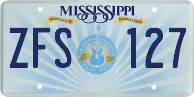 MS license plate ZFS127