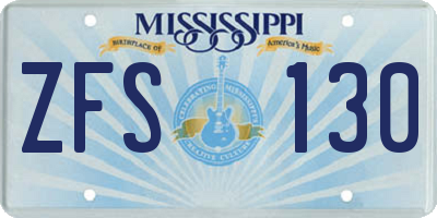 MS license plate ZFS130