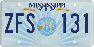 MS license plate ZFS131