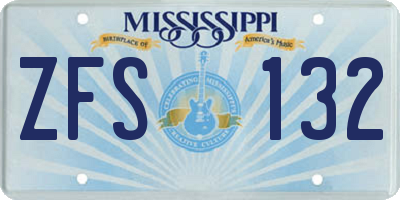 MS license plate ZFS132