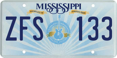 MS license plate ZFS133