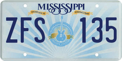 MS license plate ZFS135