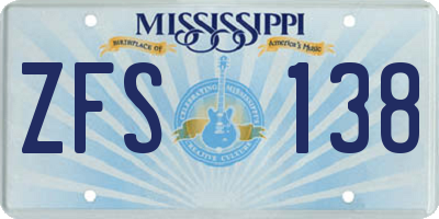 MS license plate ZFS138