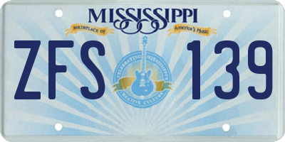 MS license plate ZFS139