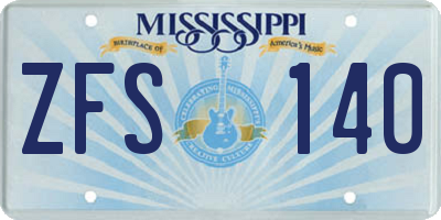 MS license plate ZFS140