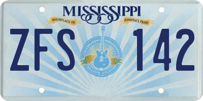 MS license plate ZFS142