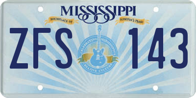 MS license plate ZFS143