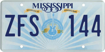 MS license plate ZFS144