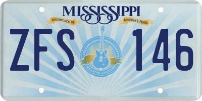 MS license plate ZFS146