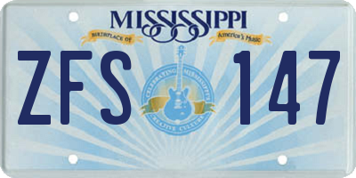 MS license plate ZFS147