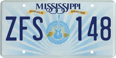 MS license plate ZFS148