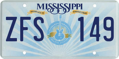 MS license plate ZFS149