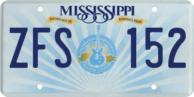 MS license plate ZFS152