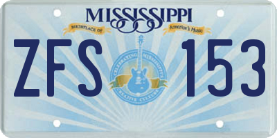 MS license plate ZFS153