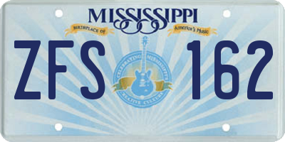 MS license plate ZFS162