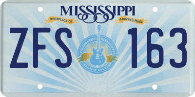 MS license plate ZFS163