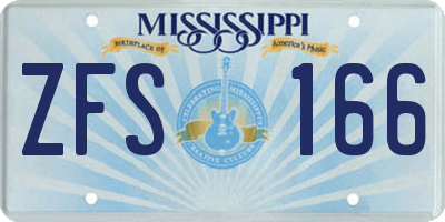 MS license plate ZFS166