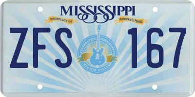 MS license plate ZFS167