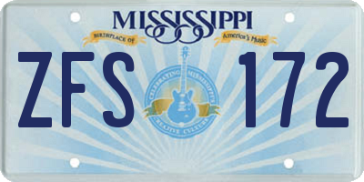 MS license plate ZFS172