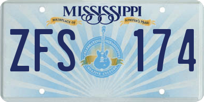 MS license plate ZFS174