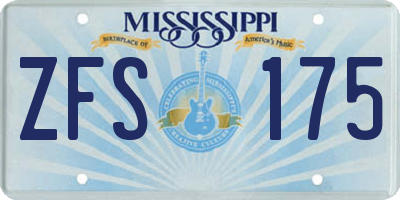 MS license plate ZFS175