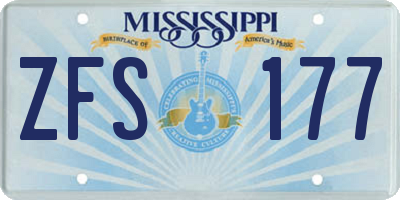 MS license plate ZFS177