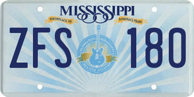 MS license plate ZFS180