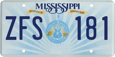 MS license plate ZFS181