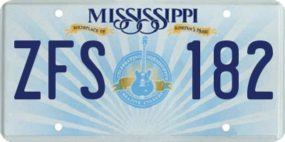 MS license plate ZFS182