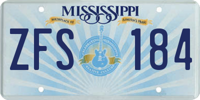 MS license plate ZFS184