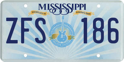 MS license plate ZFS186