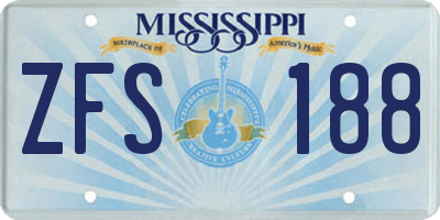 MS license plate ZFS188