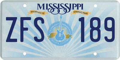 MS license plate ZFS189