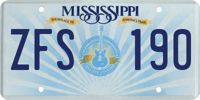 MS license plate ZFS190