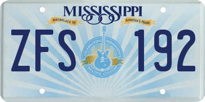MS license plate ZFS192