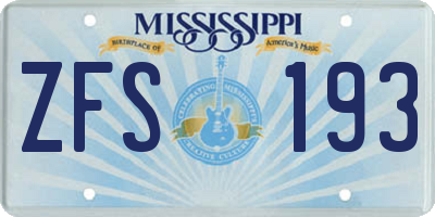 MS license plate ZFS193