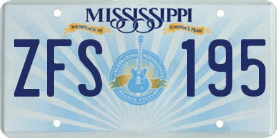 MS license plate ZFS195