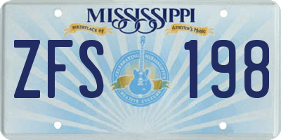 MS license plate ZFS198